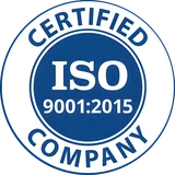 ISO 9001:2015 certified company seal